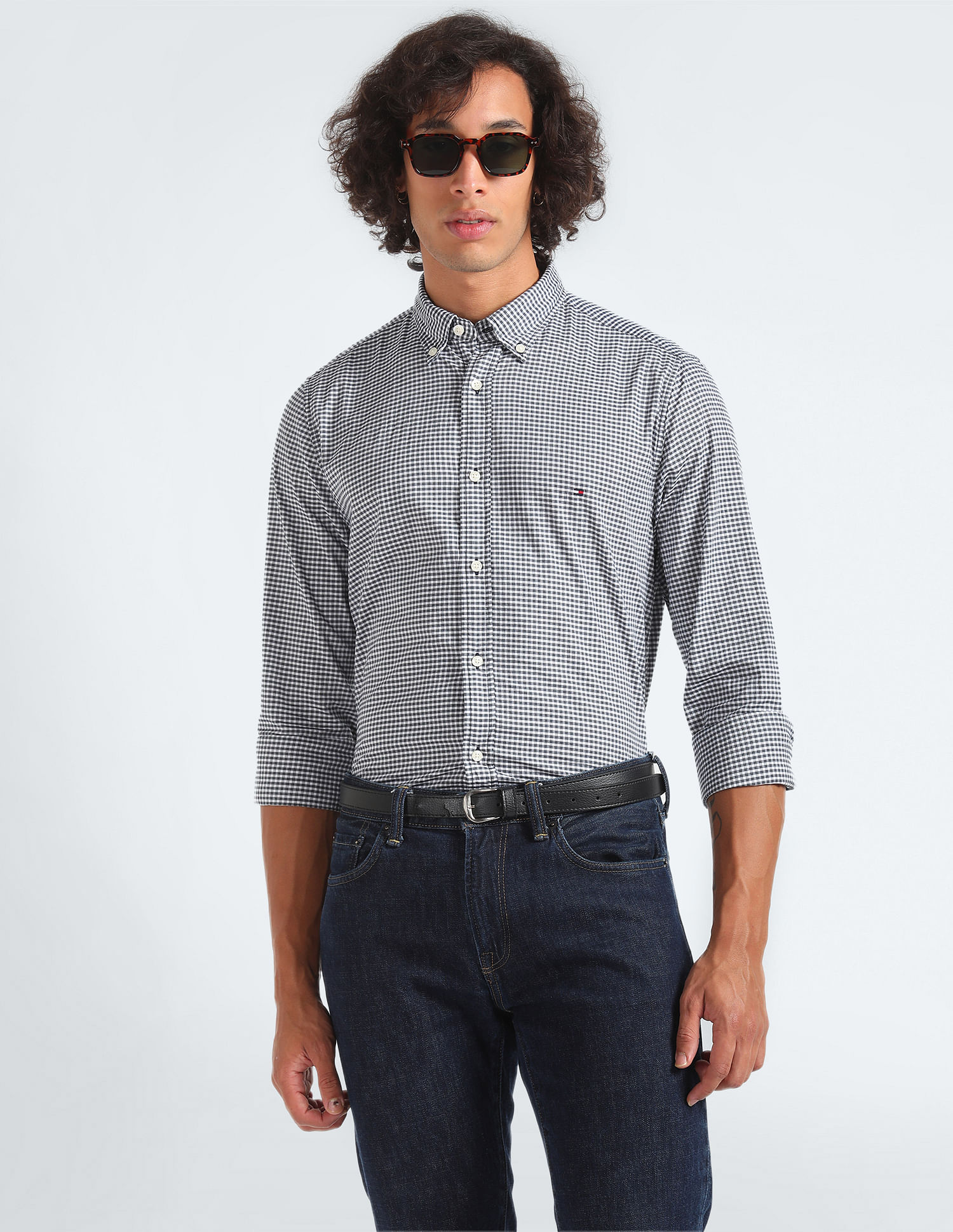 Tommy Hilfiger Textured Gingham Flex Slim Shirt