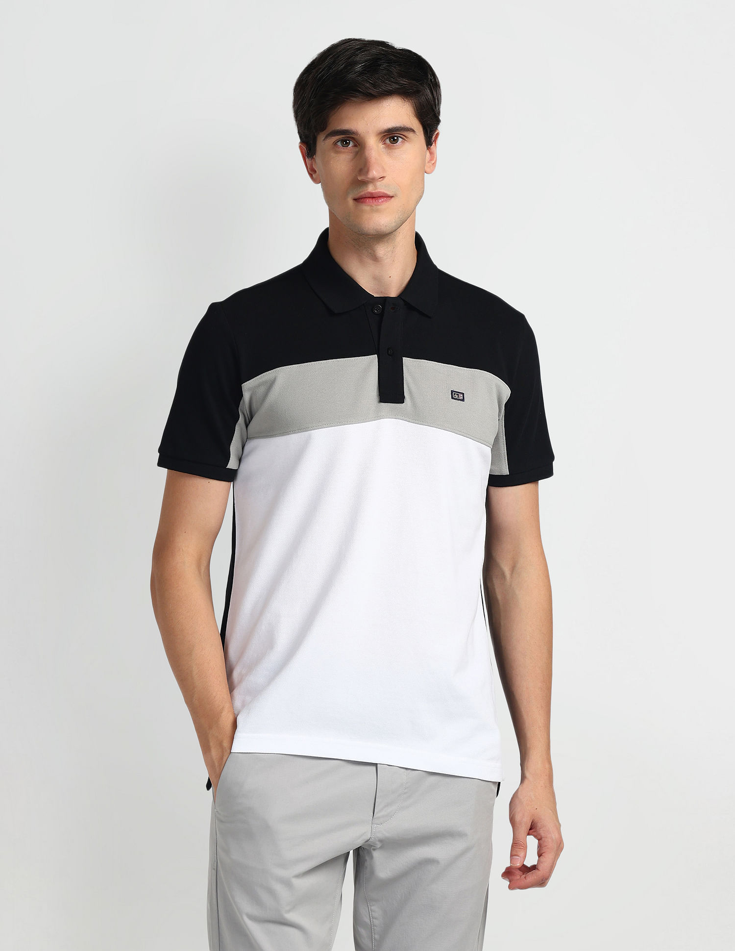 Arrow Sports Colour Block Logo Polo Shirt