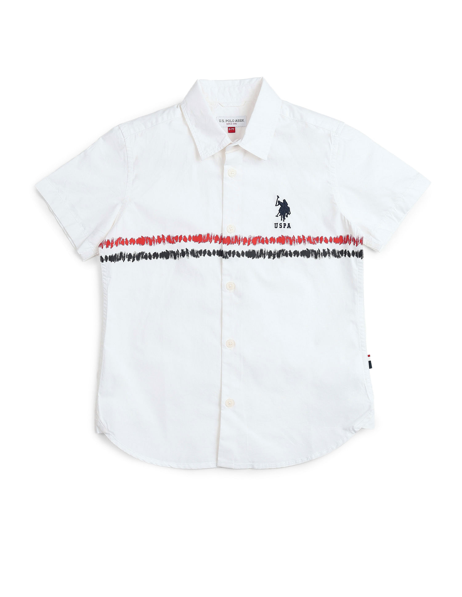 U.S. Polo Assn. Kids Boys Abstract Printed Regular Fit Shirt
