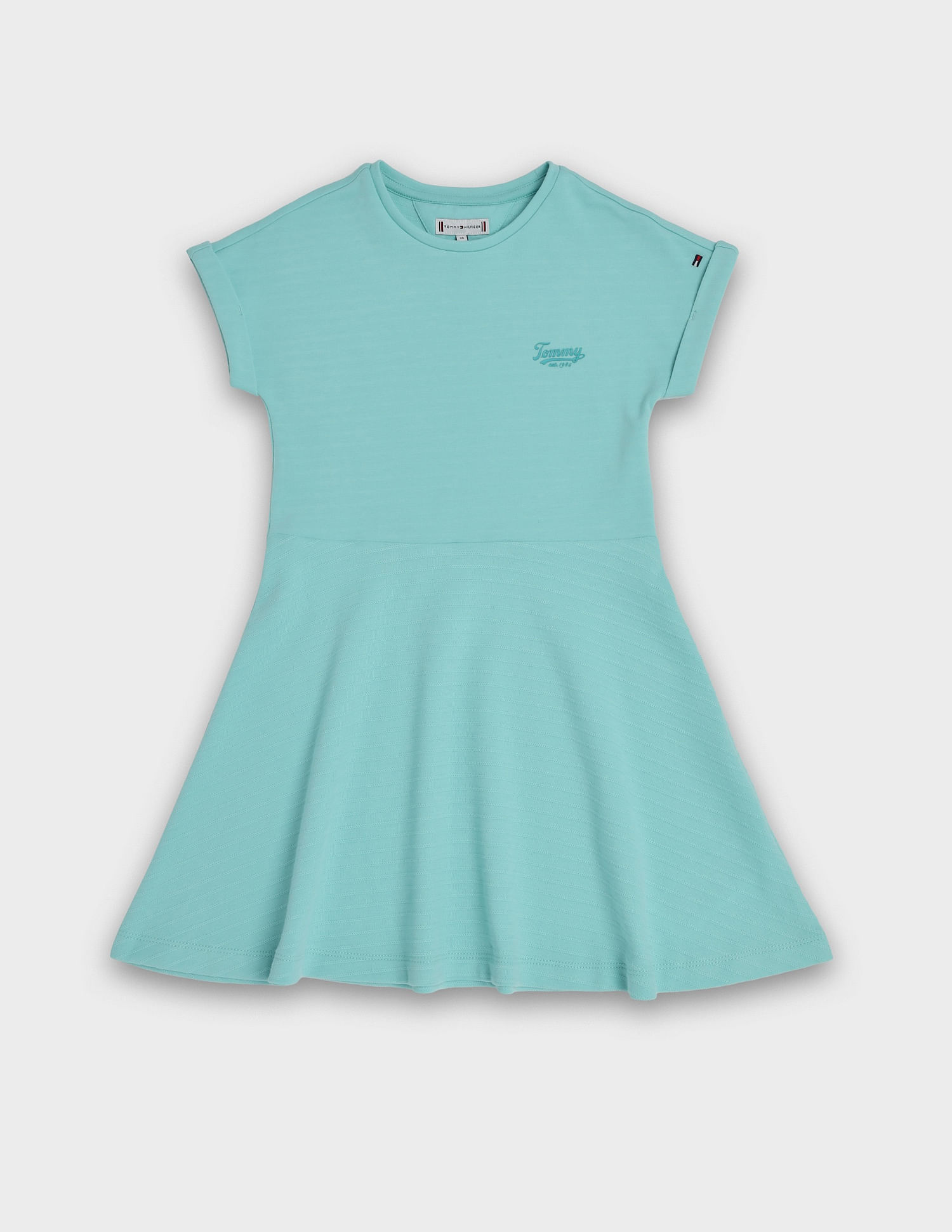 Tommy Hilfiger Kids Girls Cotton Crew Neck A-Line Dress