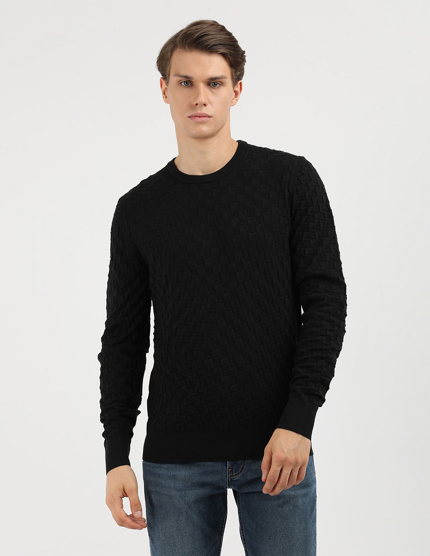 Calvin Klein Jeans Basket Weave Cotton Sweater