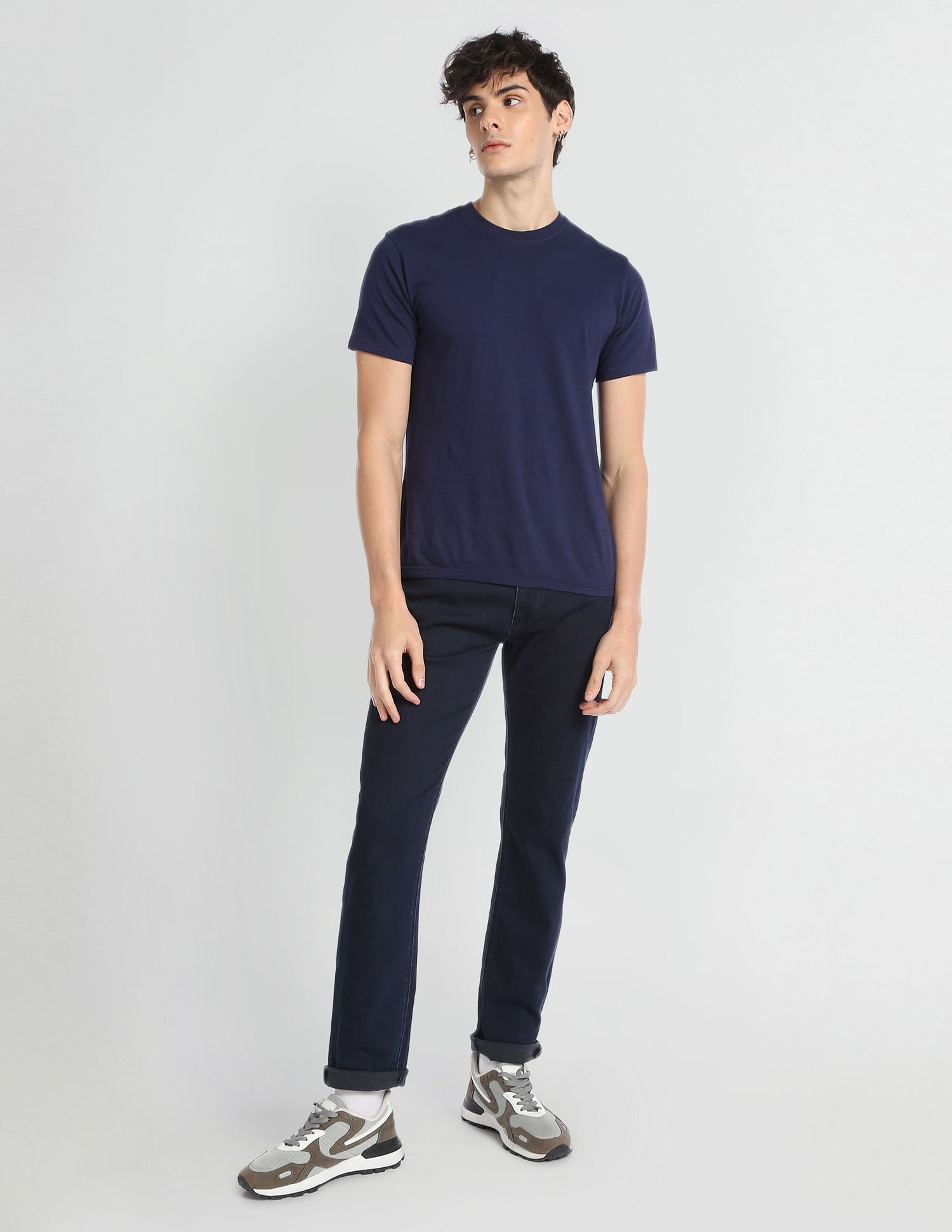 Flying Machine Freddie Slim Straight Fit Dark Wash Jeans