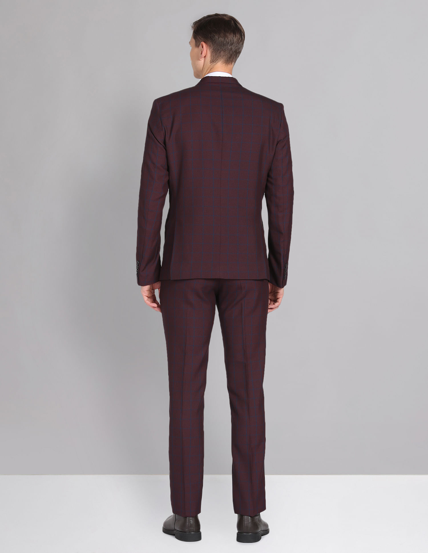 AD by Arvind Tailored Regular Fit Dobby Two Piece Suit