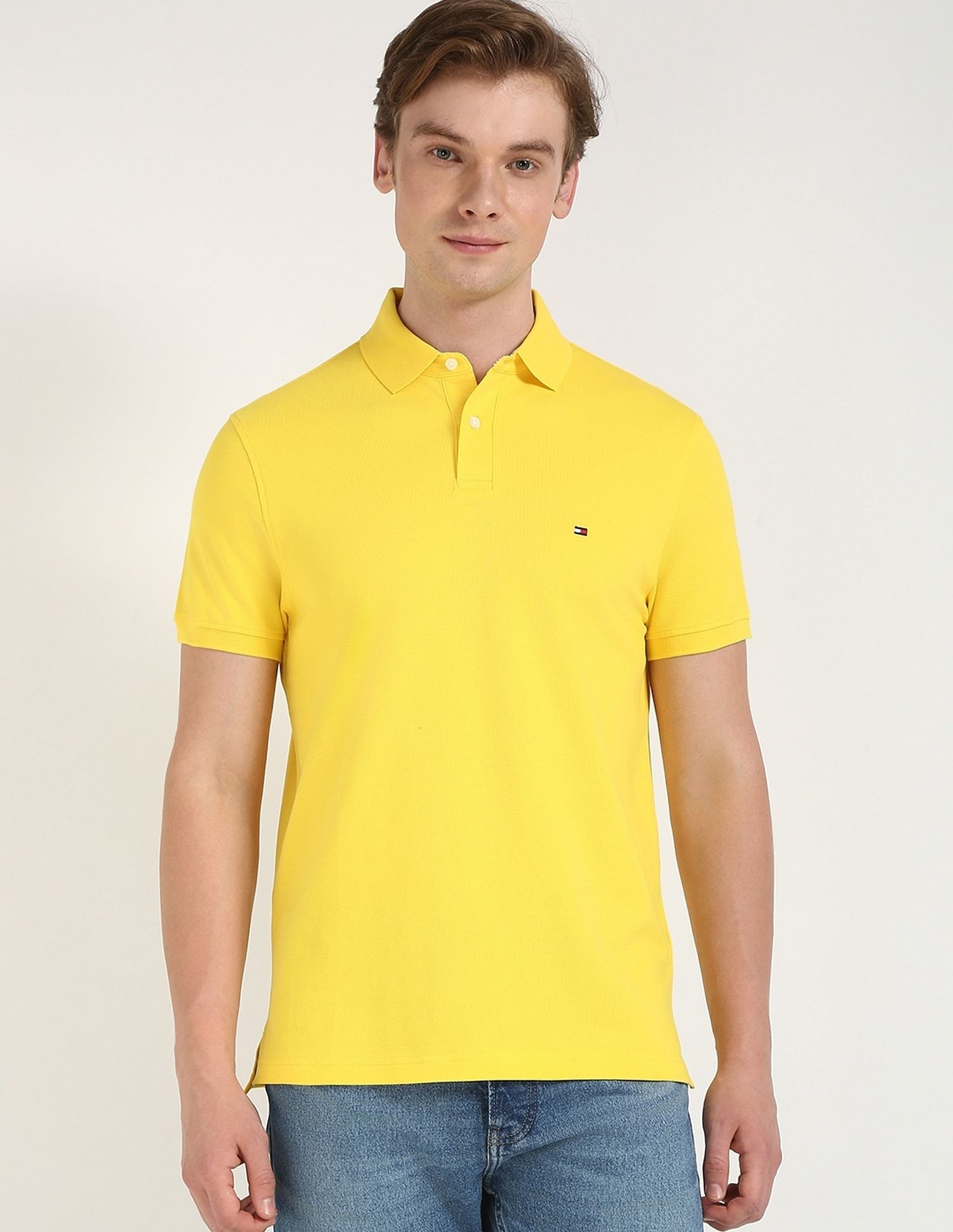 Tommy Hilfiger Solid Regular-Fit Cotton Polo Shirt