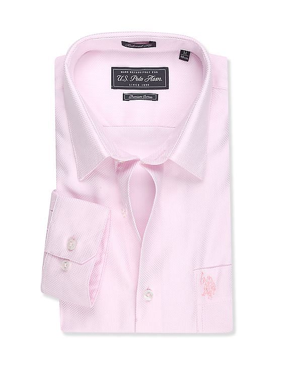 USPA Tailored French Placket Patterned Shirt