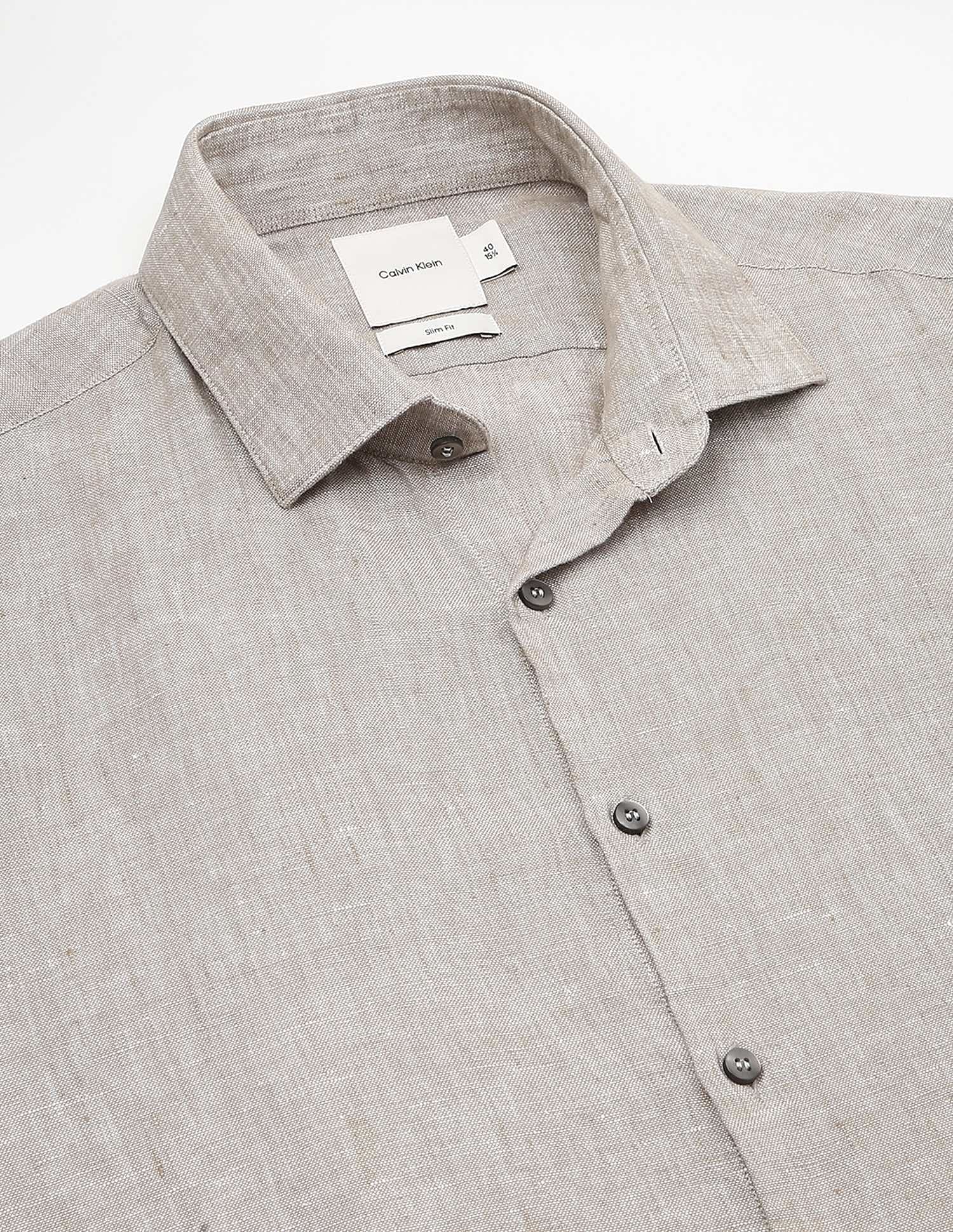 Calvin Klein Jeans Solid Slim-Fit Cotton Shirt