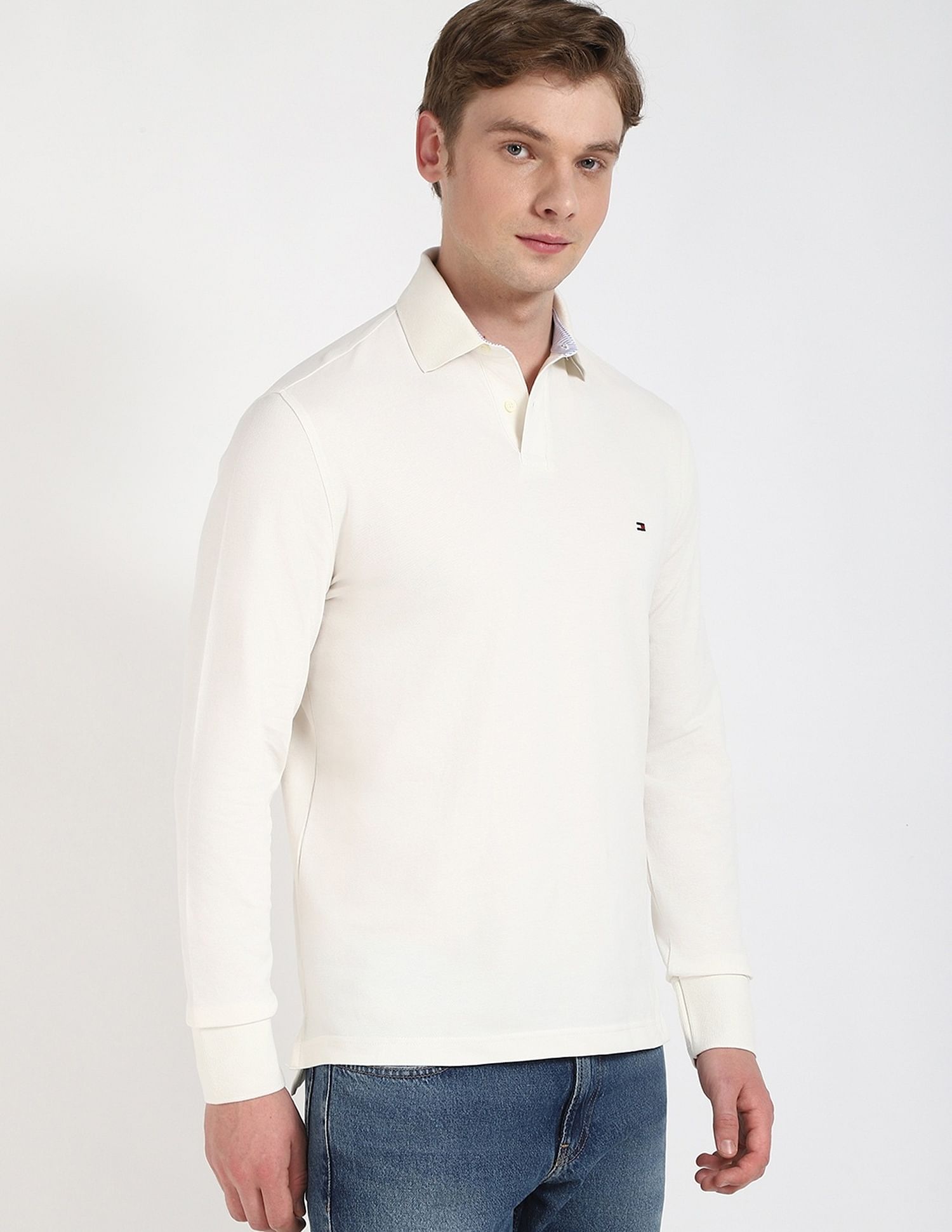 Tommy Hilfiger Solid Regular-Fit Cotton Polo Shirt
