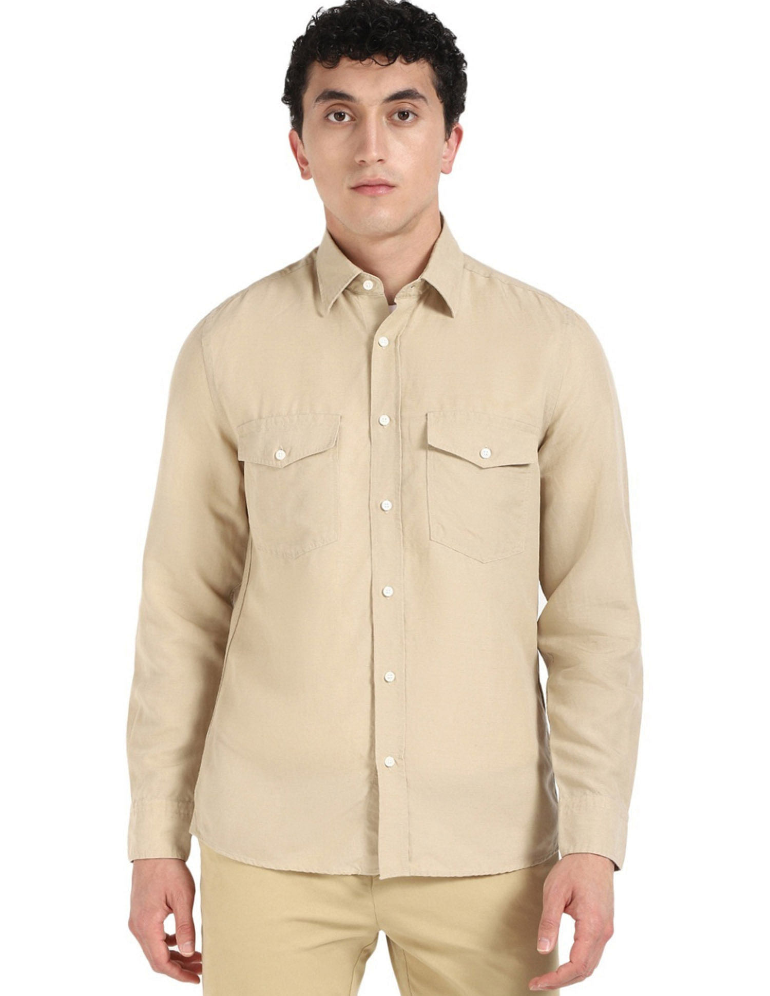 Tommy Hilfiger Solid Regular Fit Plain Woven Shirt