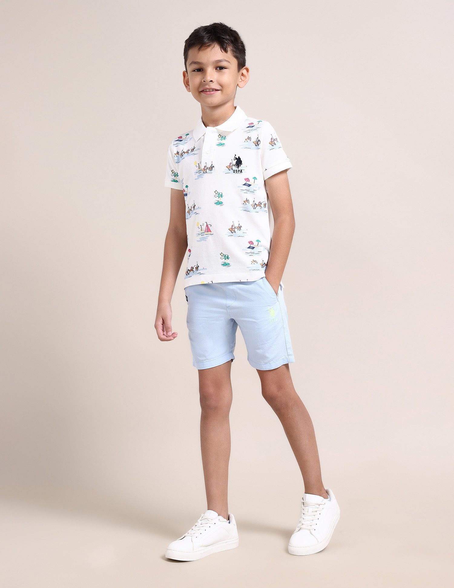 U.S. Polo Assn. Kids Boys Graphic Print Polo Shirt