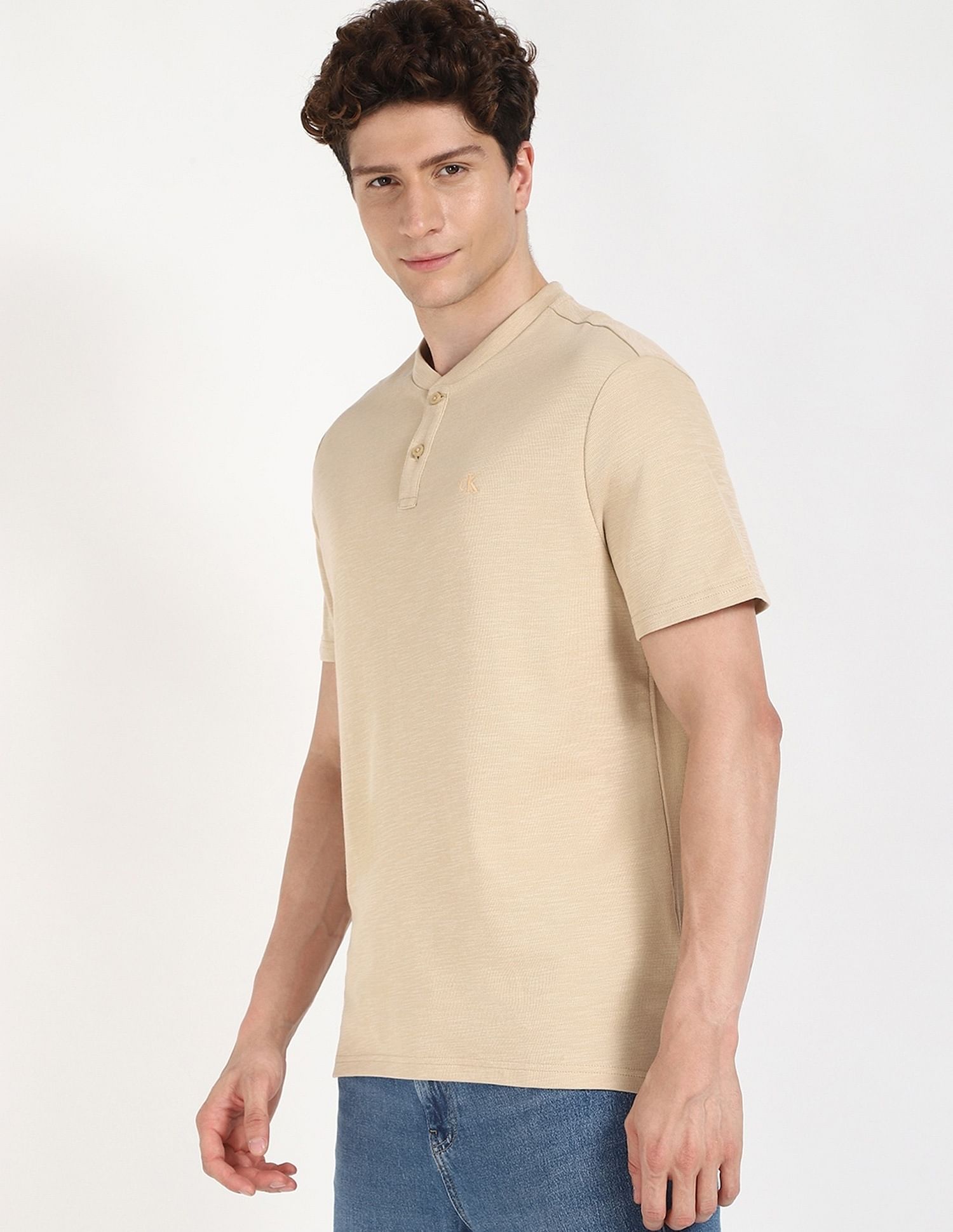 Calvin Klein Jeans Mens Regular Fit Textured T-Shirt