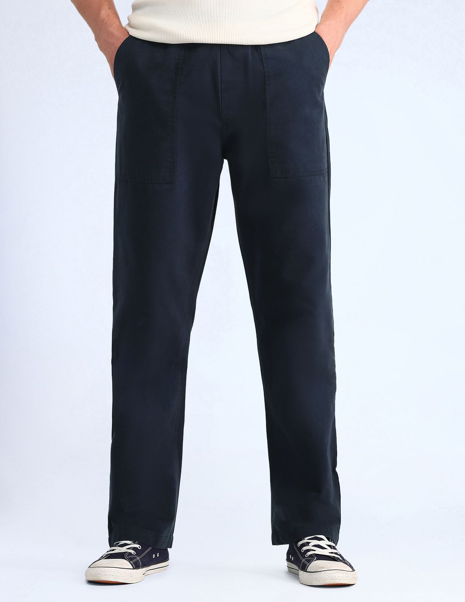 Flying Machine Twill Solid Trousers