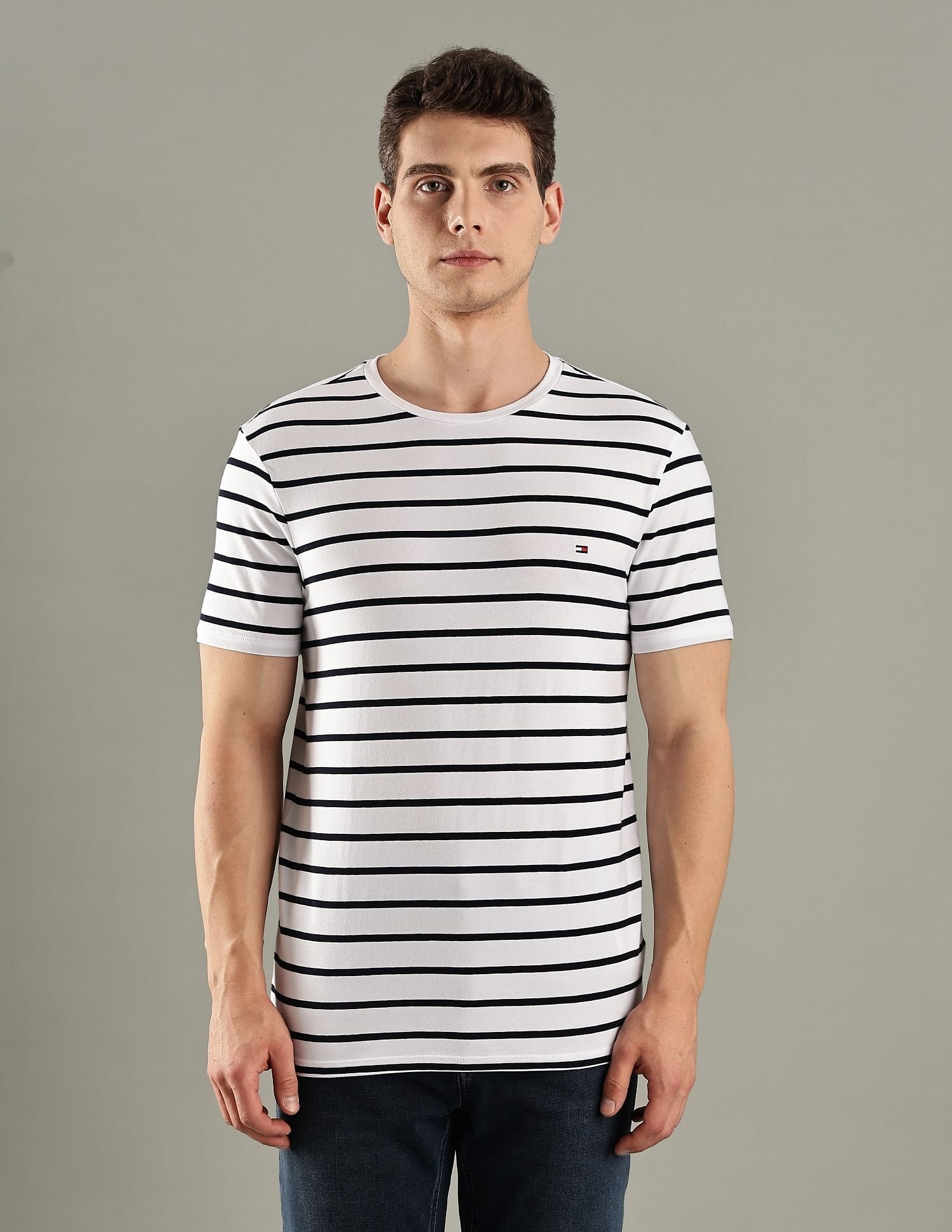 Tommy Hilfiger Striped Slim-Fit Cotton T-Shirt