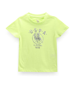 U S Polo Assn Kids Boys Brand Print Cotton T-Shirt