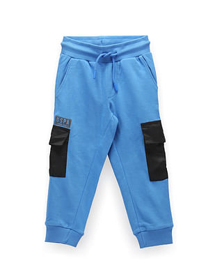 U S Polo Assn Kids Boys Colour Block Cotton Joggers