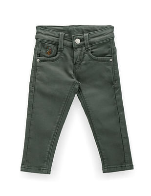 U S Polo Assn Kids Boys Slim Fit Olive Jeans