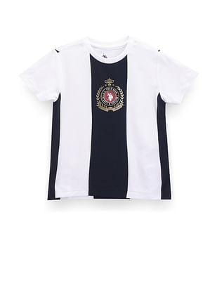 U S Polo Assn Kids Boys Crew Neck Vertical Stripe T-Shirt