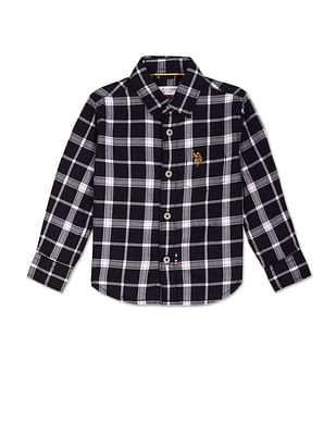 U S Polo Assn Kids Boys Outdoor Check Twill Shirt