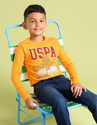 U S Polo Assn Kids Boys Pure Cotton Regular T-shirt