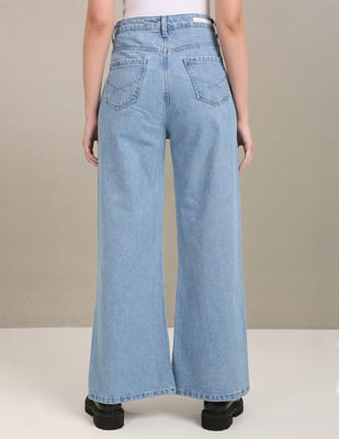 Buy U.S. Polo Assn. Women High Rise Slit Flared Fit Jeans
