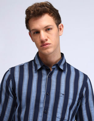 トップス no limit gear Buy Flying Machine Vertical Stripe Cotton Shirt - NNNOW.com