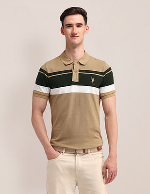 U S Polo Assn Horizontal Striped Slim Fit Polo Shirt