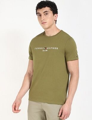 Buy Tommy Hilfiger Mens Green Logo T-Shirt - NNNOW.com