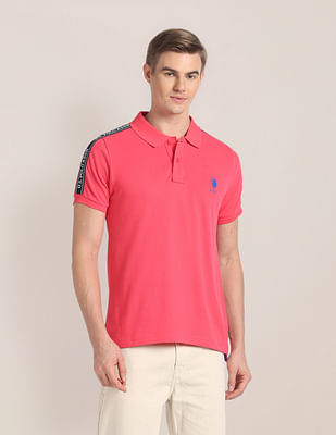 U S Polo Assn Solid Brand Tape Polo Shirt