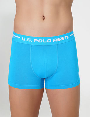 Buy USPA Innerwear Logo Waistband Cotton Stretch IYAI Trunks - Pack Of 2 -  NNNOW.com