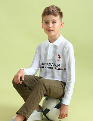 U S Polo Assn Kids Boys Vertical Striped Regular Fit Polo Shirt