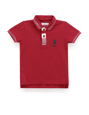 U S Polo Assn Kids Boys Solid Cotton Polo Shirt