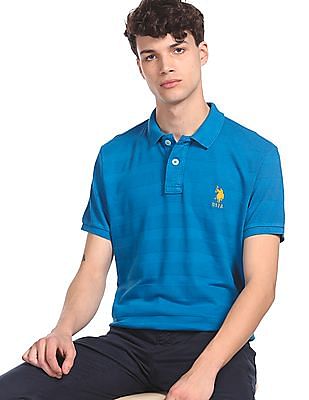 U S Polo Assn Structured Stripe Cotton Polo Shirts