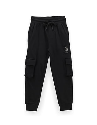 U S Polo Assn Kids Boys Mid Rise Solid Joggers