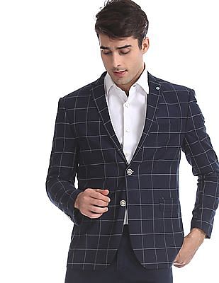 windowpane check blazer