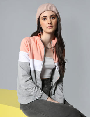 Price History of High Neck Colour Block Sweatshirt from NNNow