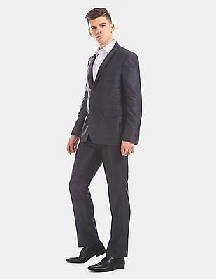 Buy Arrow Newyork Men Charcoal Zero Calorie Slim Fit Patterned Formal Suit  