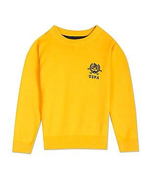 U S Polo Assn Kids Solid Crew Neck Sweater