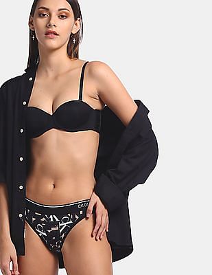 Calvin Klein Black Label Crackled Lace Lightly Lined Strapless Demi Br –  CheapUndies