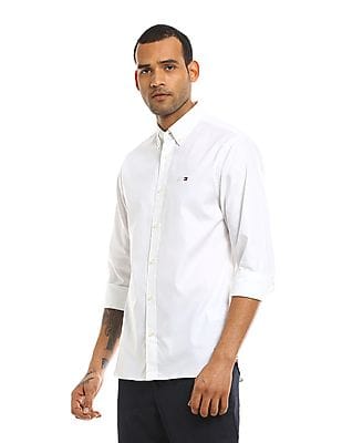 Buy Tommy Hilfiger Men White Mercedes Benz Logo Oxford Casual Buy Tommy Hilfiger Men White Mercedes Benz Logo Oxford Casual