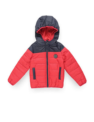 U S Polo Assn Kids Boys Colour Block Hooded Puffer Jacket