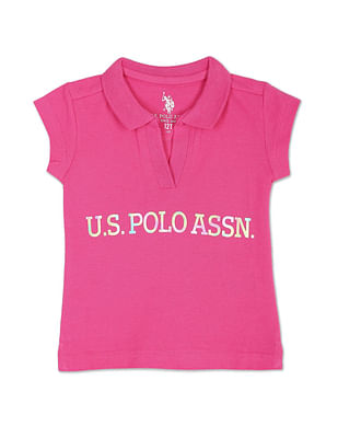 U S Polo Assn Kids Brand Print Cotton Coordinate Polo Shirt