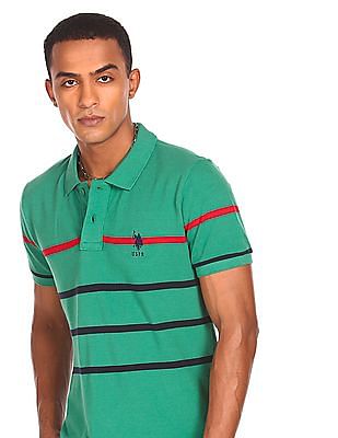 U S Polo Assn Cotton Striped Polo Shirt