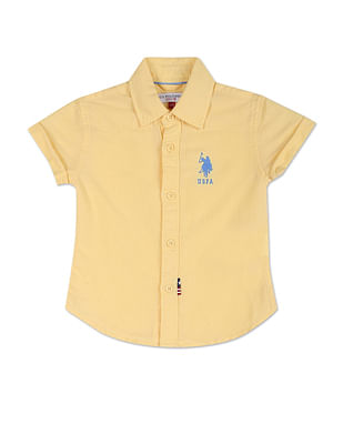 U S Polo Assn Kids Boys Embroidered Logo Solid Shirt