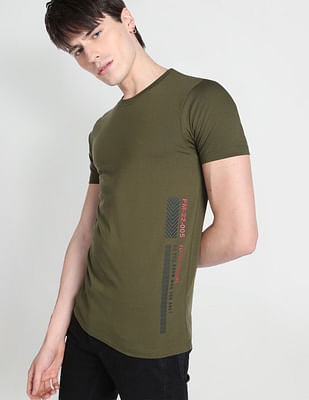 Flying Machine Cotton Solid T-Shirt