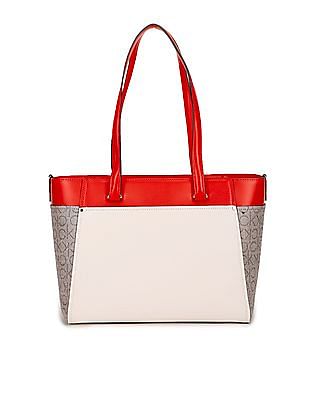 Guess MONIQUE Red Printed Tote Bags