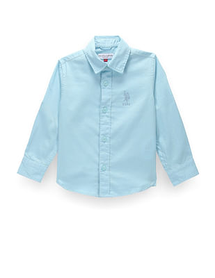 U S Polo Assn Kids Boys Solid Dobby Shirt