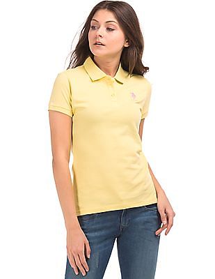 women's solid polo shirts