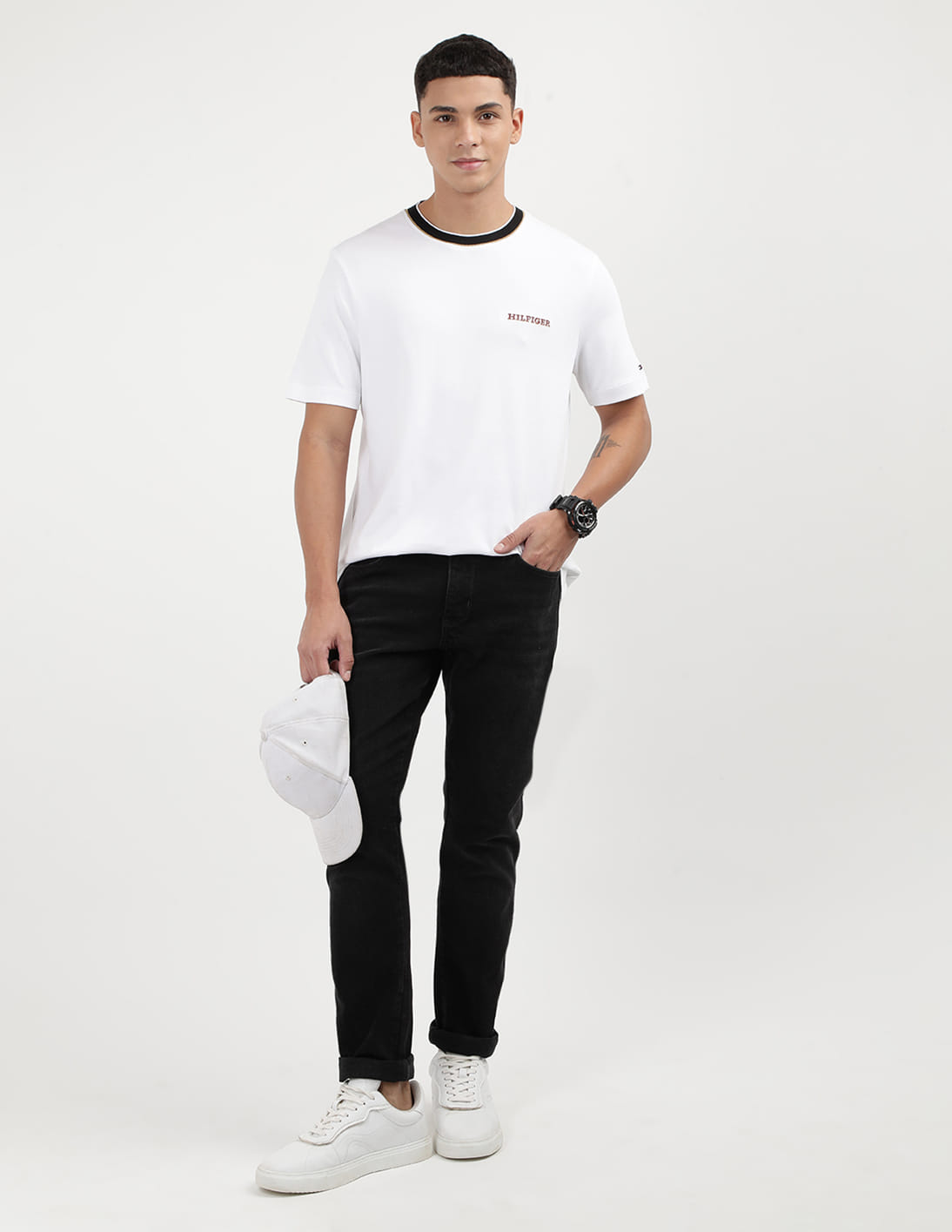 Buy Tommy Hilfiger Round Neck Collar Detail T-Shirt - NNNOW.com