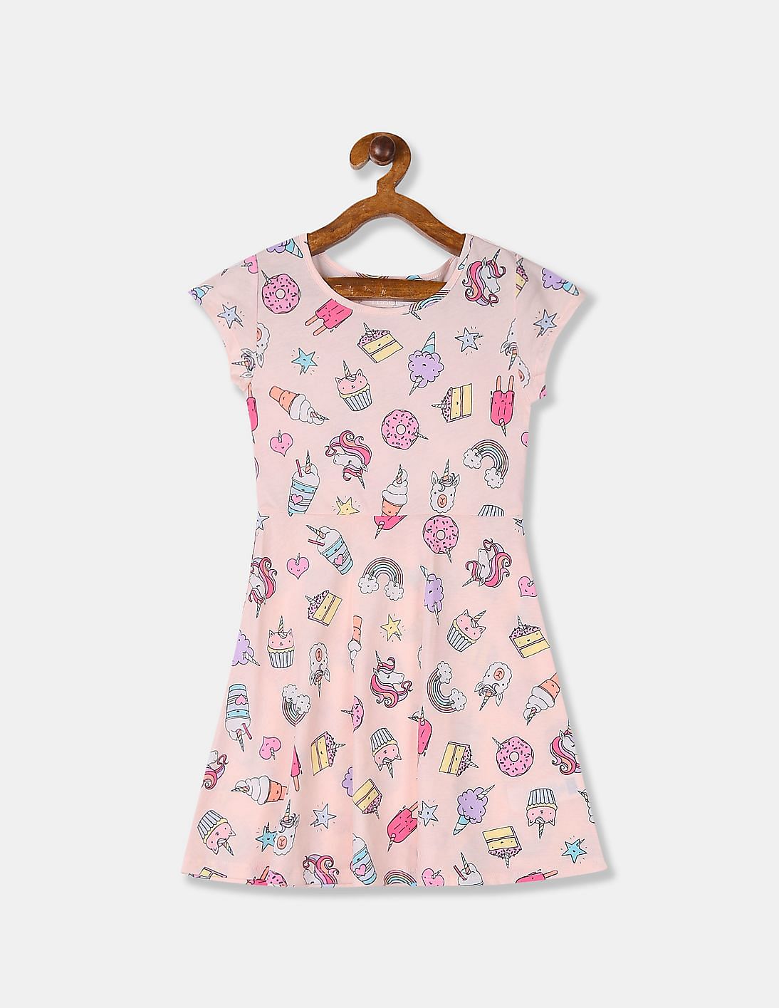 Buy The Children's Place Girls Girls Pink Flared Hem Printed T-Shirt ...