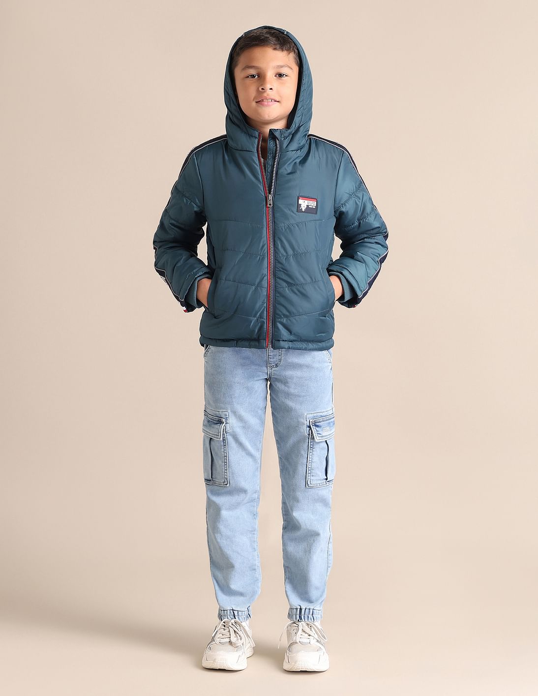 Buy U.S. Polo Assn. Kids Boys Solid Hooded Jacket - NNNOW.com