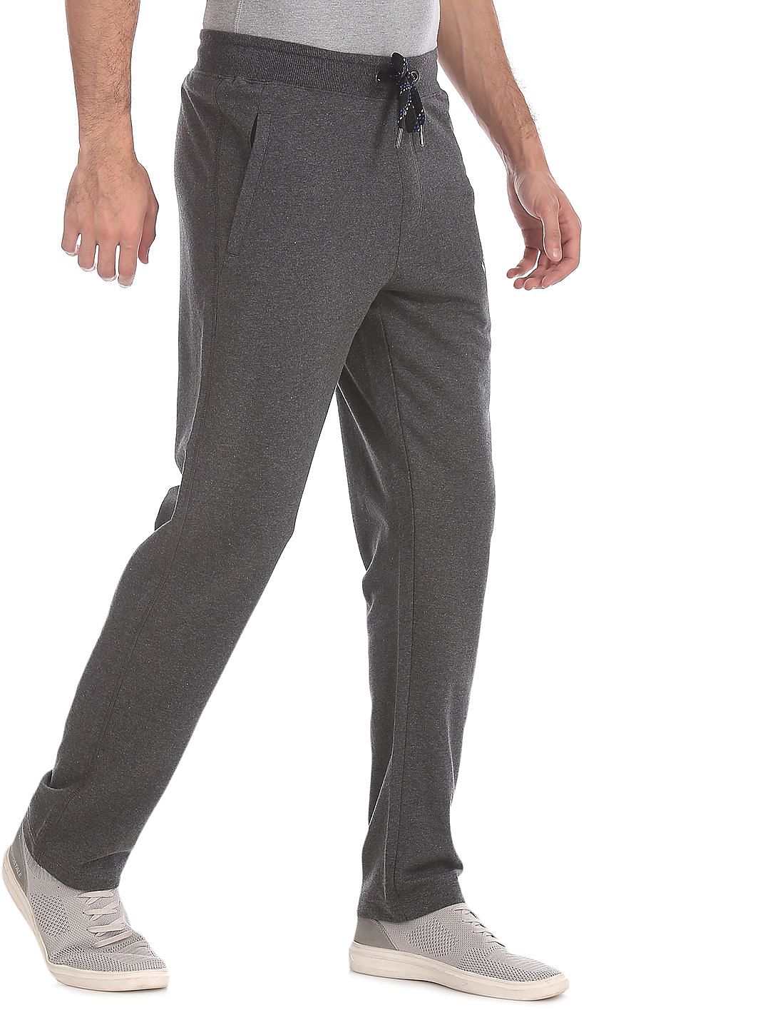Buy USPA Innerwear Men Grey Heathered Knit Lounge Pants - NNNOW.com